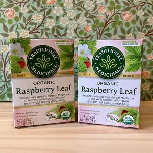 NEW! Traditional Medicinals Organic Raspberry Leaf Herbal Tea | 2 x 16 Bags